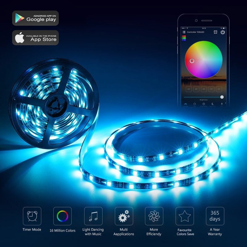 Aubric LED Wifi Controller, RGB Led Light Strip Voice Control From Alexa & Google Home, WIFI Wireless Smart Controller With Free App via IOS or Android Smartphone - Image 2